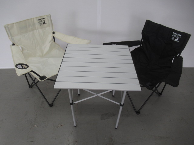 キャンプ アウトドア logos チェアー2脚 CAPTAIN 机 ラウンジチェア 2
