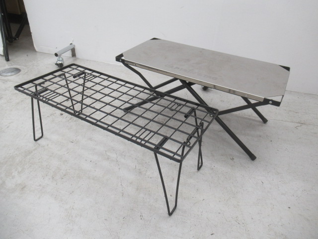 2way ステンレスサイドテーブル アイアンラックセット | アウトドア