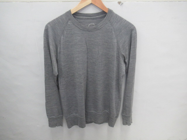 山と道 100% Merino Pullover Gray Marl