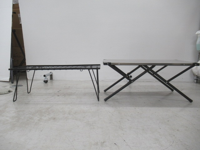 CAPTAIN STAG（キャプテンスタッグ）  2way ステンレスサイドテーブル アイアンラックセット