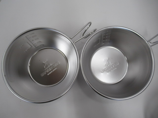 CAPTAIN STAG（キャプテンスタッグ）  ステンレス ビッグシェラカップ4個、ザルシェラ2個セット