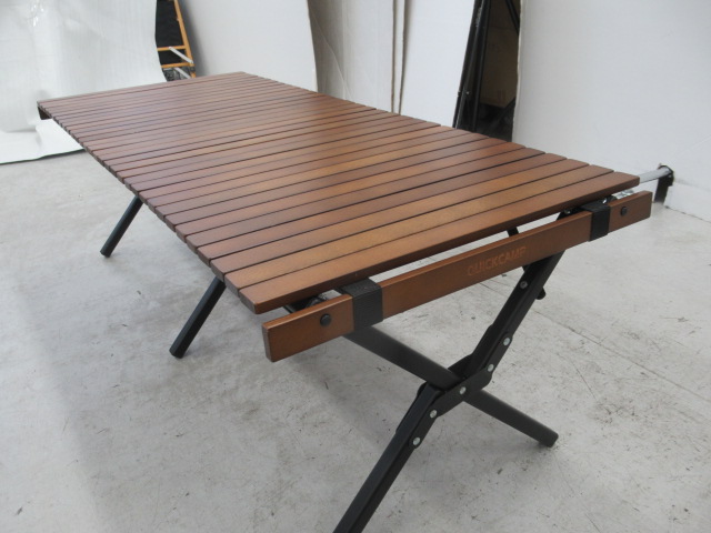 QUICKCAMP（クイックキャンプ）  X脚 スリムウッドロールローテーブル 120×50cm