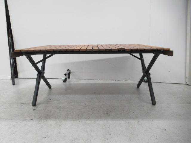 QUICKCAMP（クイックキャンプ）  X脚 ウッドロールローテーブル 90×60cm