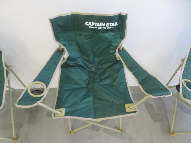 CAPTAIN STAG  CS ラウンジチェア グリーン ２脚セット CAPTAIN STAG(キャプテンスタッグ) CS リクライニングラウンジ