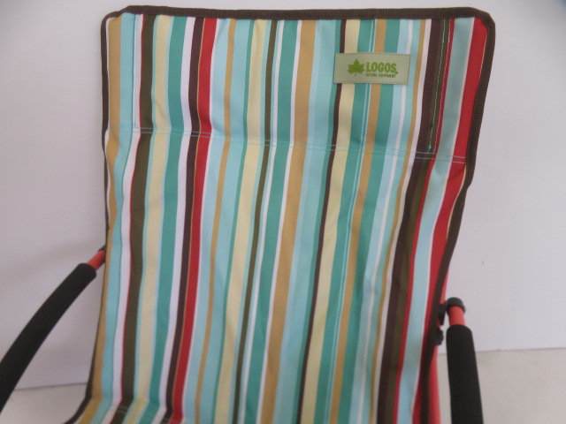 LOGOS（ロゴス）  ストライプ あぐらチェア ポケットプラス