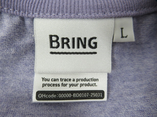 BRING（ブリング）  DRYCOTTONY ロングスリーブTシャツ