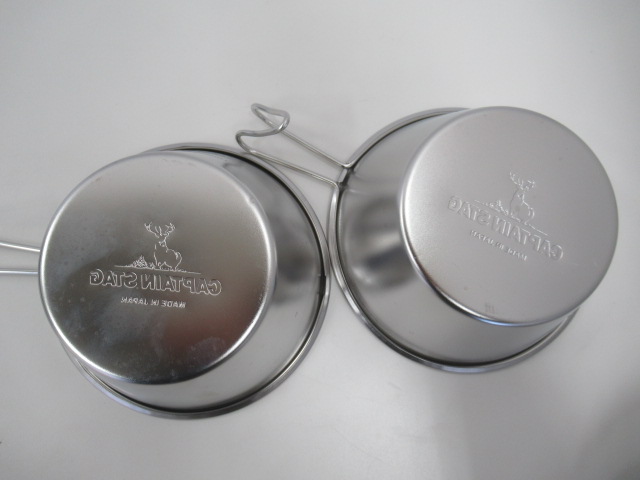 CAPTAIN STAG（キャプテンスタッグ）  ステンレス ビッグシェラカップ4個、ザルシェラ2個セット