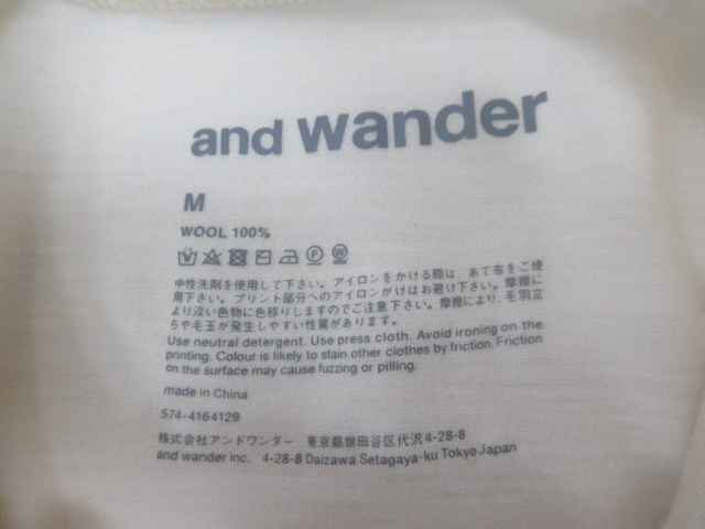 and wander(アンドワンダー) メリノウール ショートスリーブティー