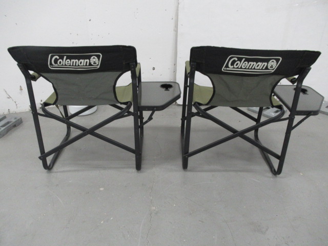Coleman(コールマン) サイドテーブル付デッキチェア(オリーブ) 2脚セット
