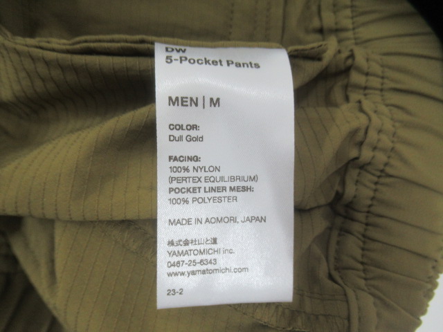 山と道 DW 5-Pocket Pants Dull Gold