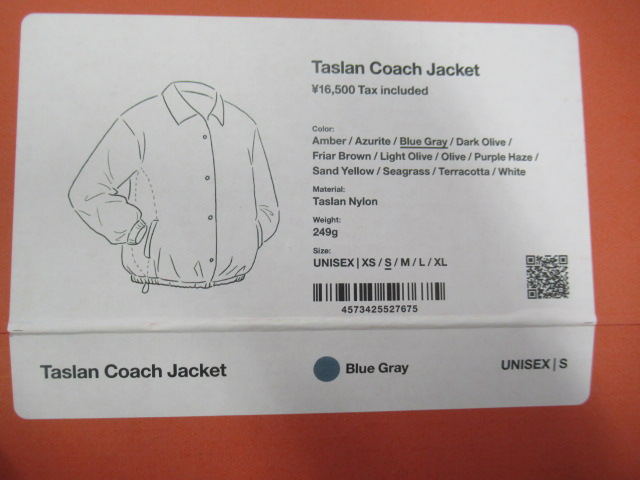山と道  Taslan Coach Jacket C品