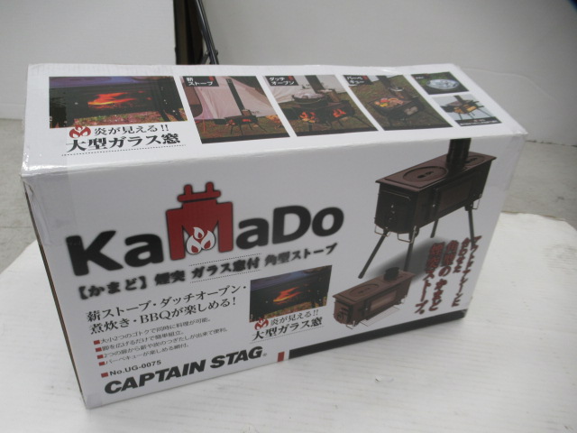 CAPTAIN STAG（キャプテンスタッグ）  KAMADO（かまど）煙突ガラス窓付角型ストーブ