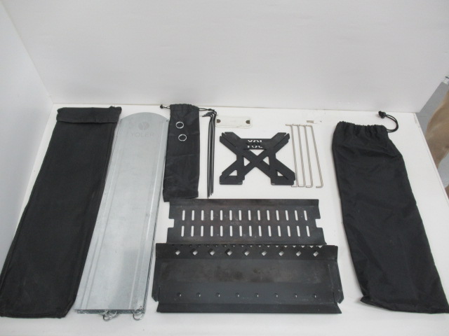 その他ブランド  ジョイファクトリー アイアン焚火台 KURO・風防セット