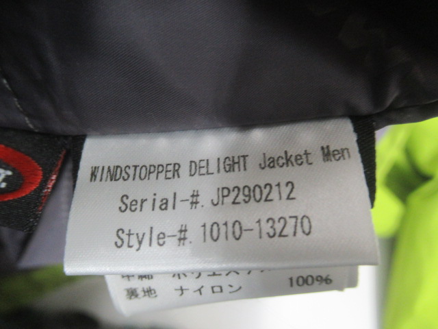 MAMMUT（マムート）  ウィンドストッパーディライトジャケット