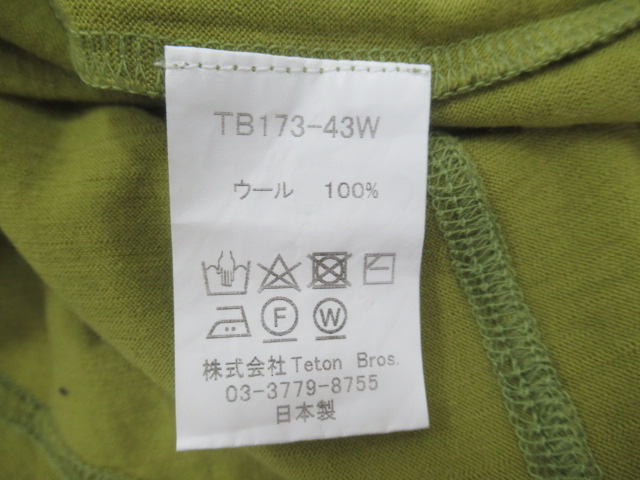 Teton Bros.（ティートンブロス）  ウール Vネック ロングスリーブ Tシャツ レディース