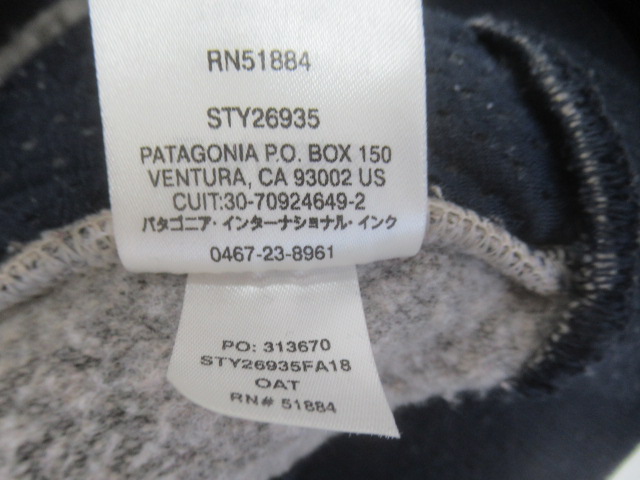 patagonia（パタゴニア）  メンズ・ウーリエステル・フリース・ジャケット