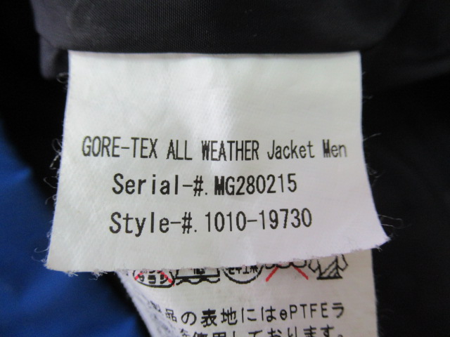MAMMUT（マムート）  GORE-TEX ALL WEATHER Jacket
