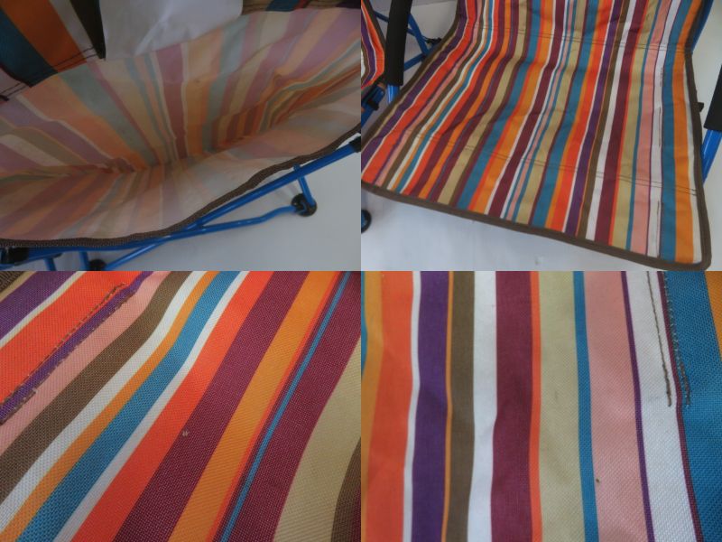 LOGOS（ロゴス）  ストライプあぐらチェア ポケットプラス×2脚セット