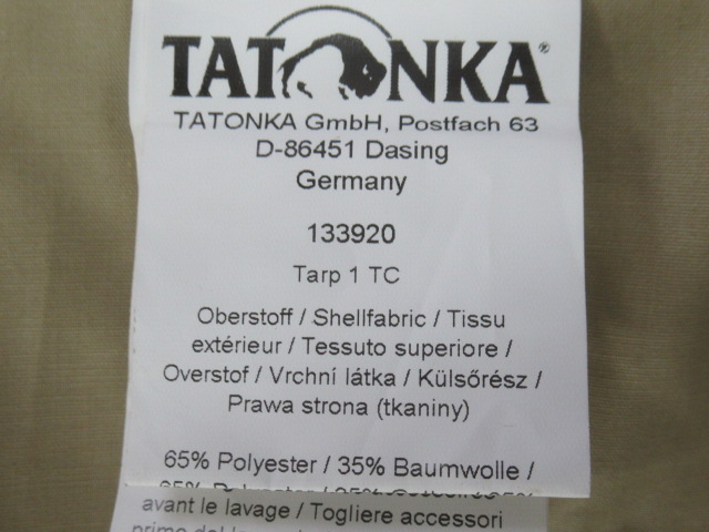 TATONKA（タトンカ）  タープ1 TC コクーン