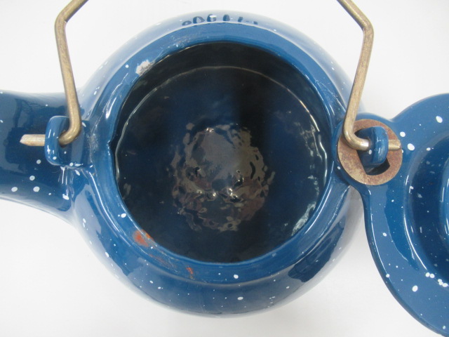 その他ブランド 青エナメルコーティングケトル