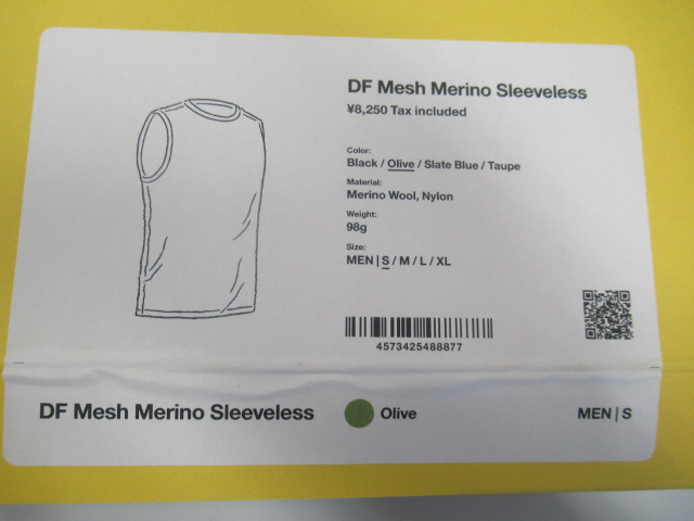 山と道  DF Mesh Merino Sleeveless