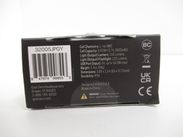 Goal Zero（ゴールゼロ）  ライトハウス マイクロフラッシュ 日本別注カラー グレー