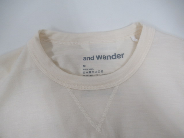 and wander(アンドワンダー) メリノウール ショートスリーブティー