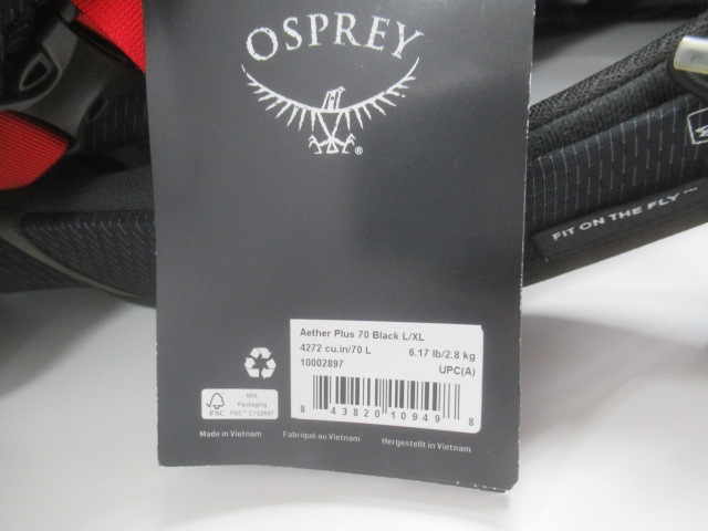 Osprey（オスプレー）  イーサープラス70