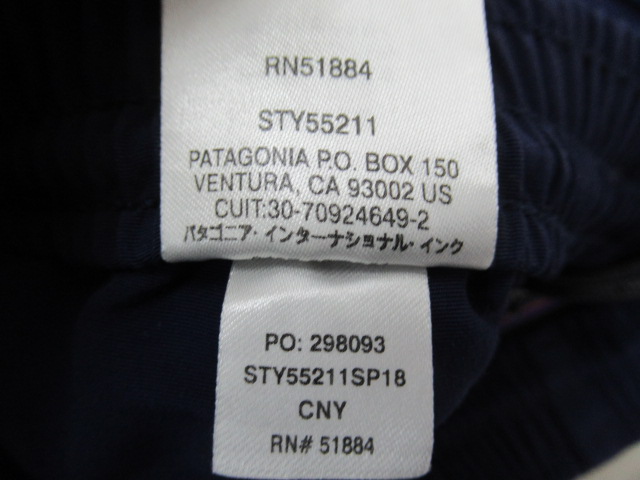 patagonia（パタゴニア）  メンズ・バギーズ・パンツ ネイビー