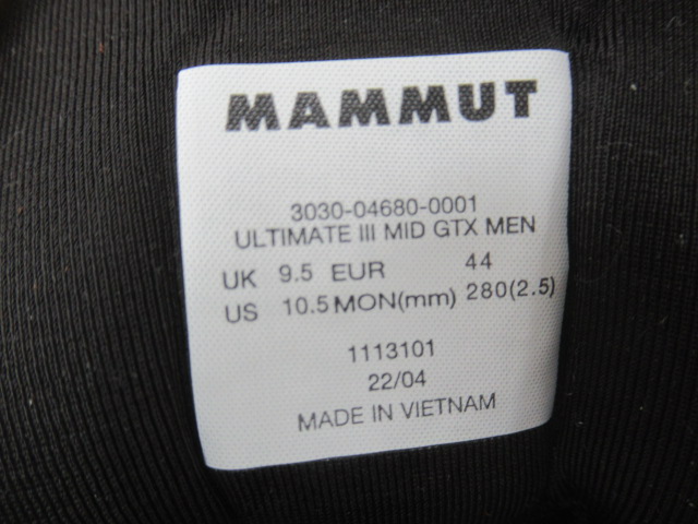 MAMMUT（マムート）  アルティメイト 3 ミッド ゴアテックス