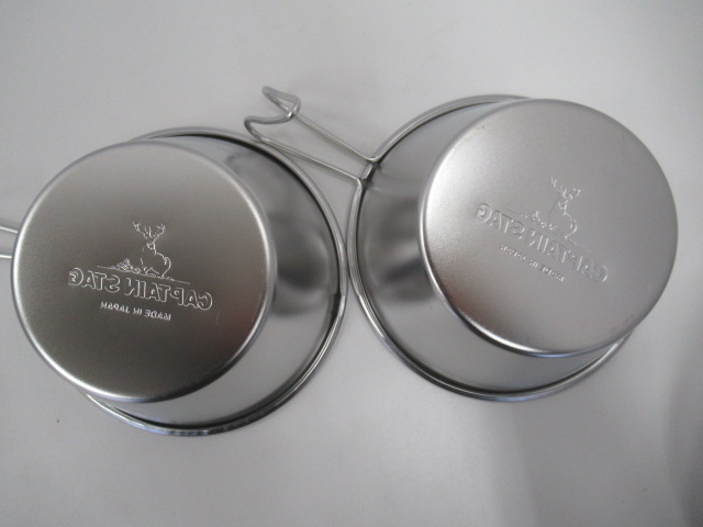 CAPTAIN STAG（キャプテンスタッグ）  ステンレス ビッグシェラカップ4個、ザルシェラ2個セット