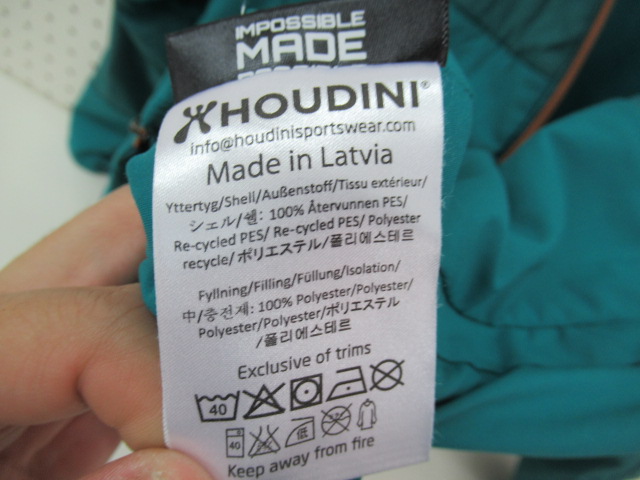 Houdini（フーディニ）  化繊綿 インシュレーションパーカー メンズ