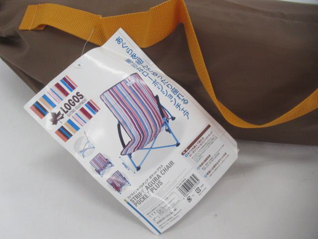 LOGOS（ロゴス）  ストライプ あぐらチェア ポケットプラス